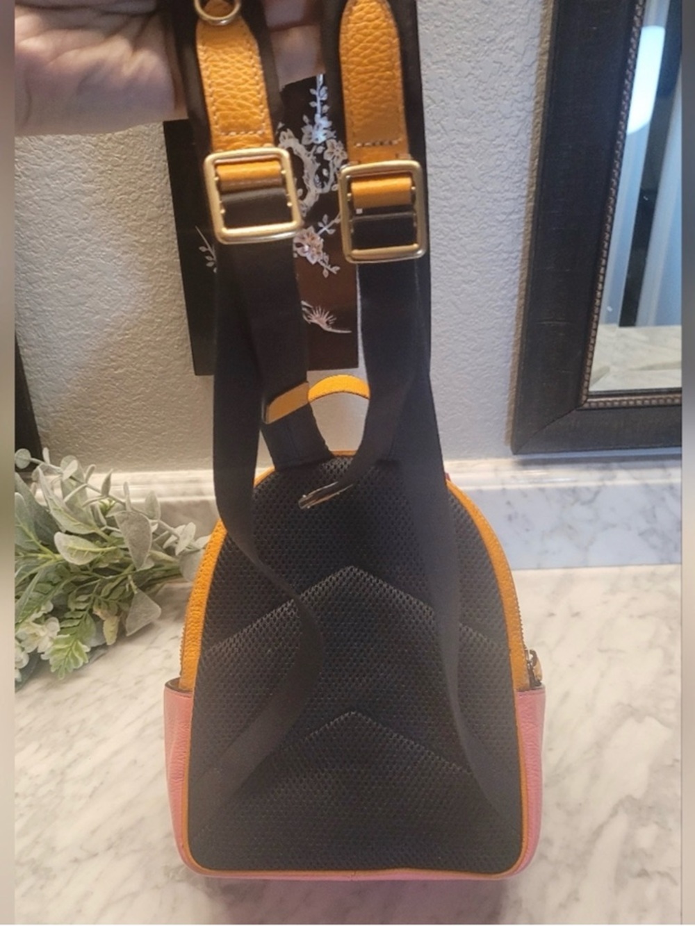 Coach Colorblock Andi Leather Backpack With Blue Wristlet EUC 🩷❤️🧡💙 Absolutely 🤩 - Picture 9 of 12